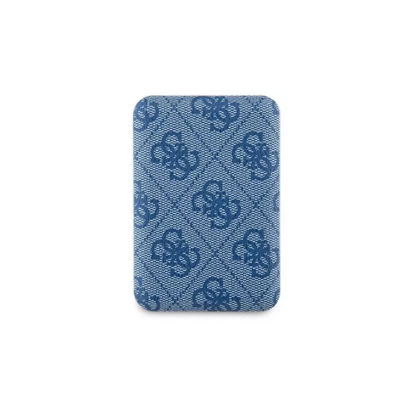 Guess bezdrôtová power banka 5000mAh modrá 4G kožená Metal Logo MagSafe 15W