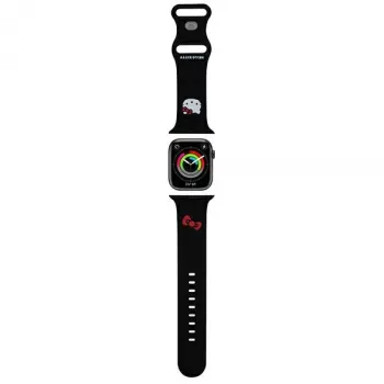 Hello Kitty HKAWLSCHBLK silikónový remienok pre Apple Watch 42/44/45/49 mm čierny