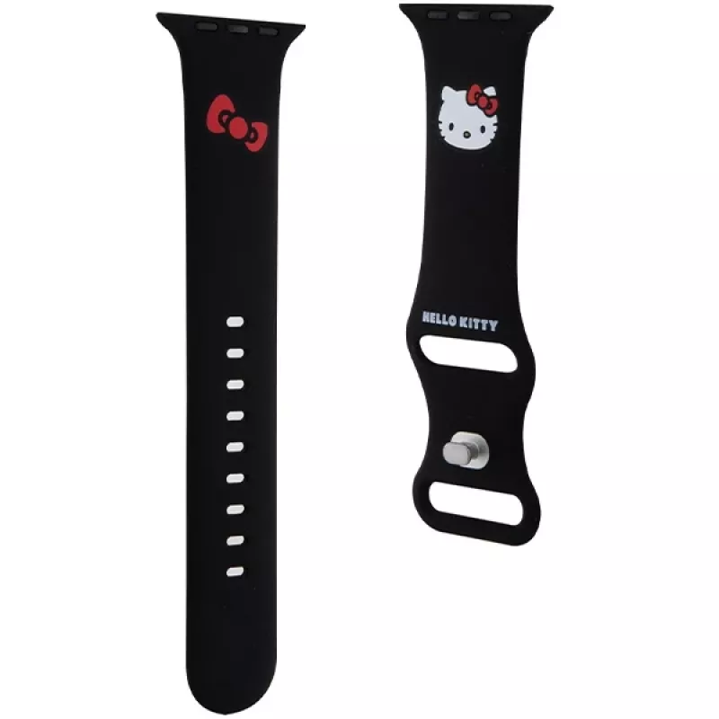 Hello Kitty HKAWLSCHBLK silikónový remienok pre Apple Watch 42/44/45/49 mm čierny