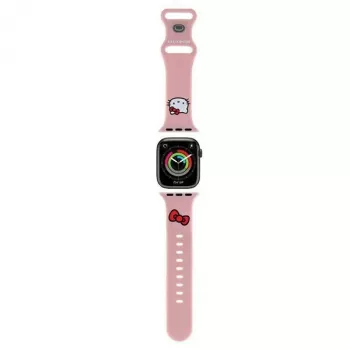 Hello Kitty HKAWLSCHBLP silikónový remienok pre Apple Watch 42/44/45/49 mm ružový