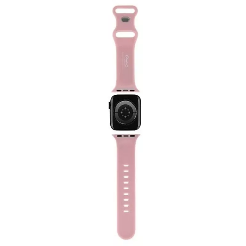Hello Kitty HKAWLSCHBLP silikónový remienok pre Apple Watch 42/44/45/49 mm ružový