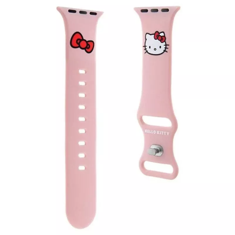 Hello Kitty HKAWLSCHBLP silikónový remienok pre Apple Watch 42/44/45/49 mm ružový