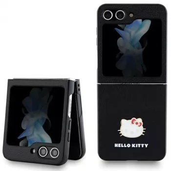 Hello Kitty HKHCZF5PGHDLMK Z Flip5 F731 čierny hardcase Metal Logo Kitty Head