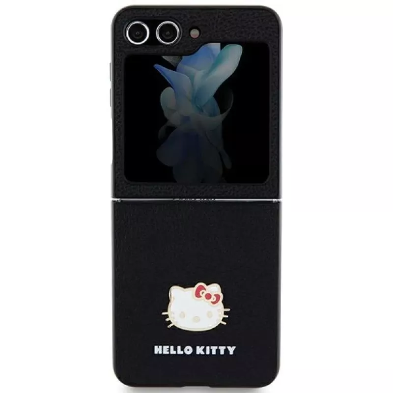 Hello Kitty HKHCZF5PGHDLMK Z Flip5 F731 čierny hardcase Metal Logo Kitty Head