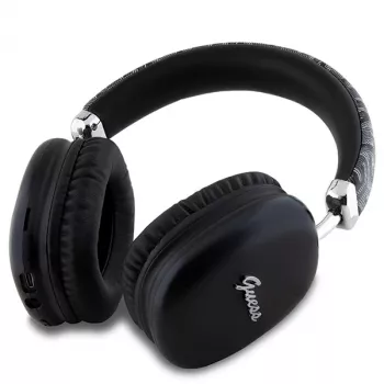 Guess Gcube Metallic Script Logo on-ear Bluetooth slúchadlá čierne