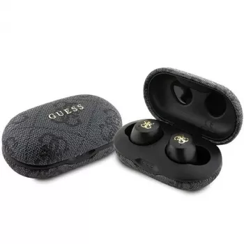 Guess 4G Metal Logo Bluetooth TWS ENC slúchadlá s nabíjacím puzdrom (čierne)