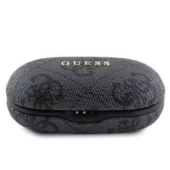Guess 4G Metal Logo Bluetooth TWS ENC slúchadlá s nabíjacím puzdrom (čierne)
