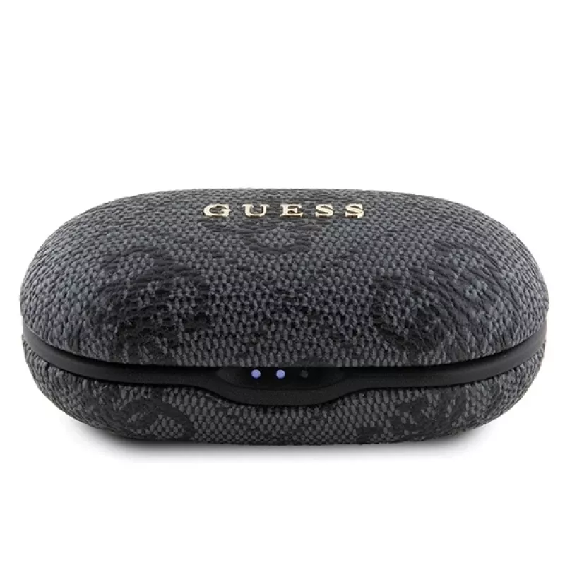 Guess 4G Metal Logo Bluetooth TWS ENC slúchadlá s nabíjacím puzdrom (čierne)