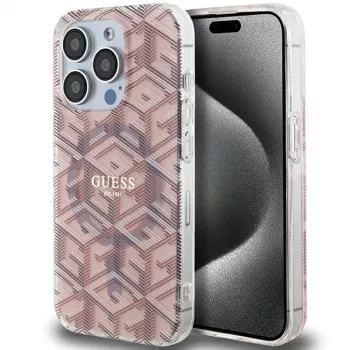 Guess GUHMP15XHGCUSTGP iPhone 15 Pro Max 6,7 inch ružová pevné puzdro IML GCube MagSafe