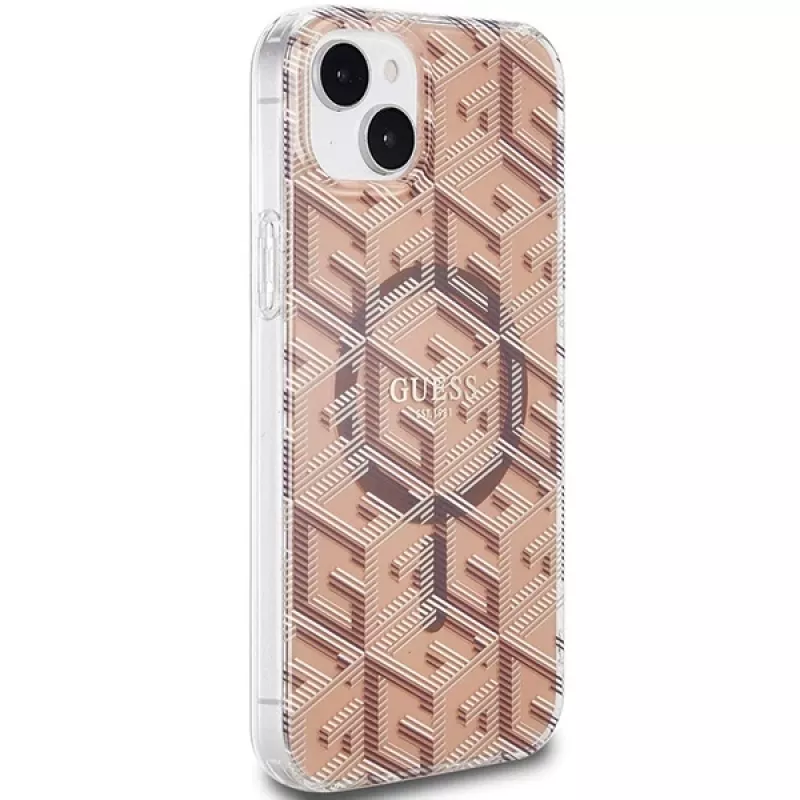Guess GUHMP15SHGCUSTGW iPhone 15 / 14 / 13 6,1 inch hnedá pevné puzdro IML GCube MagSafe