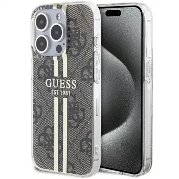 Guess GUHCP15LH4PSEGW iPhone 15 Pro 6.1 pevné puzdro IML 4G Gold Stripe hnedá