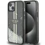 Guess GUHCP15MLFCSEGK Liquid Glitter Gold Stripes pevné puzdro pre iPhone 15 Plus / 14 Plus 6,7 inch - čierna
