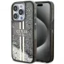 Guess GUHCP15LLFCSEGK iPhone 15 Pro 6.1 pevné puzdro Liquid Glitter Gold Stripes čierna