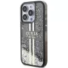 Guess GUHCP15LLFCSEGK iPhone 15 Pro 6.1 pevné puzdro Liquid Glitter Gold Stripes čierna
