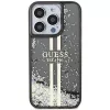 Guess GUHCP15LLFCSEGK iPhone 15 Pro 6.1 pevné puzdro Liquid Glitter Gold Stripes čierna