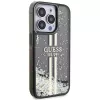 Guess GUHCP15LLFCSEGK iPhone 15 Pro 6.1 pevné puzdro Liquid Glitter Gold Stripes čierna