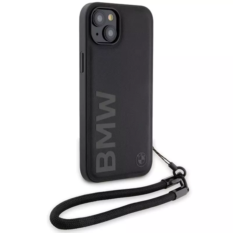 BMW Signature Leather Wordmark pevné puzdro pre iPhone 15 / 14 / 13 6,1