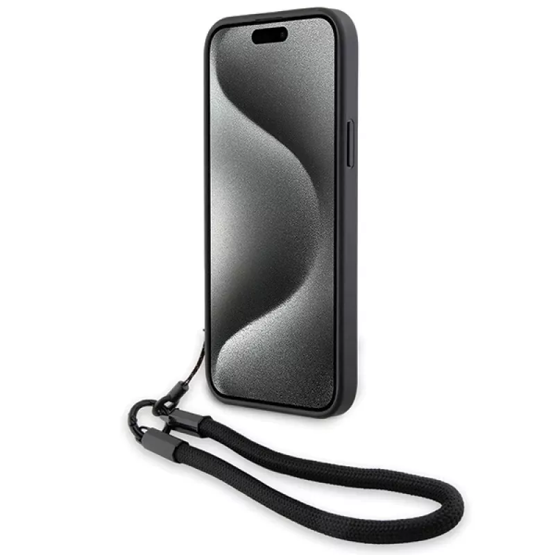 BMW Signature Leather Wordmark pevné puzdro pre iPhone 15 / 14 / 13 6,1