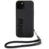 BMW Signature Leather Wordmark Cord pevné puzdro pre iPhone 15 Plus / 14 Plus 6,7