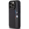 BMW Perforated Tricolor Line pevné puzdro pre Apple iPhone 15 Pro 6.1 čierna