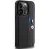 BMW Perforated Tricolor Line pevné puzdro pre Apple iPhone 15 Pro 6.1 čierna