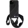 BMW BMHCP15S23PSCCK iPhone 15 / 14 / 13 čierna pevné puzdro M Edition Carbon Stripe & Strap
