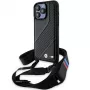 BMW BMHCP15L23PSCCK iPhone 15 Pro 6.1 čierna pevné puzdro M Edition Carbon Stripe & Strap