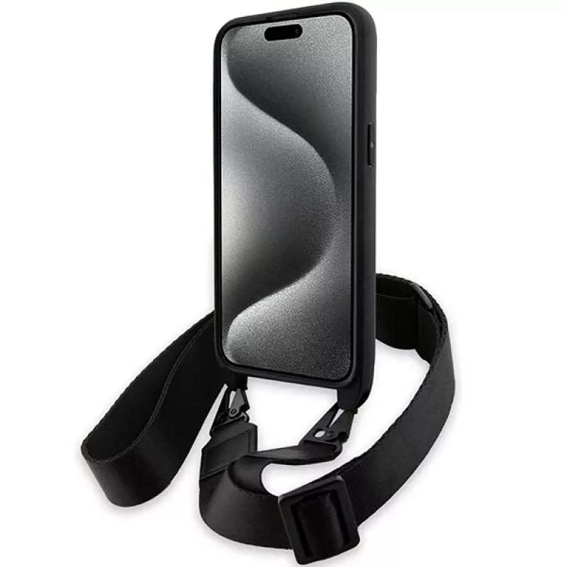 BMW BMHCP15L23PSCCK iPhone 15 Pro 6.1 čierna pevné puzdro M Edition Carbon Stripe & Strap