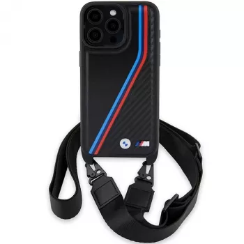 BMW M Edition Carbon Tricolor Lines pevné puzdro pre Apple iPhone 15 Pro 6,1