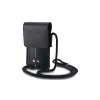 BMW Signature Collection puzdro peňaženka pre iPhone 15 Pro Max - čierna Carbon modré pruhy