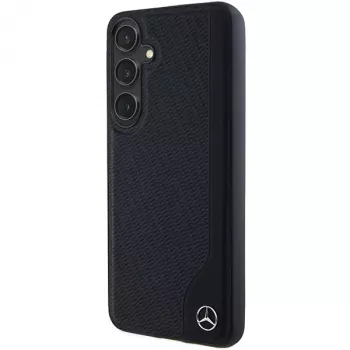 Mercedes-Benz Debossed Line kožené MagSafe pevné puzdro pre Samsung Galaxy S24+ (SM-S926) - čierne