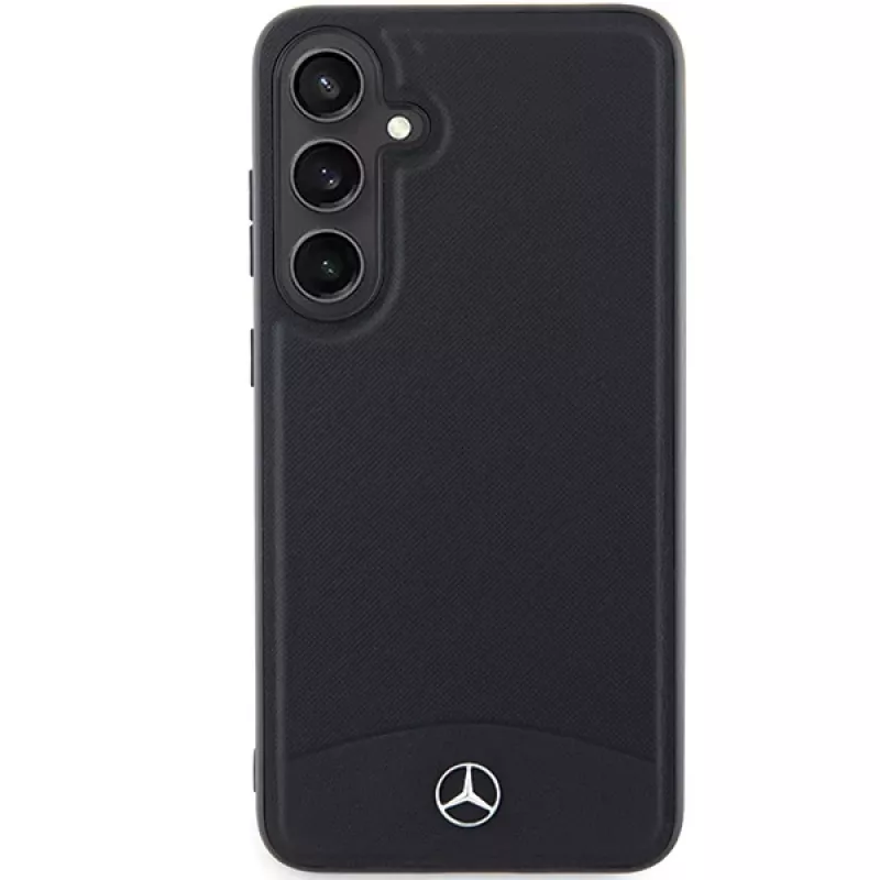 Mercedes-Benz Galaxy S24 pevné puzdro kožené textúrované a hladké MagSafe čierne