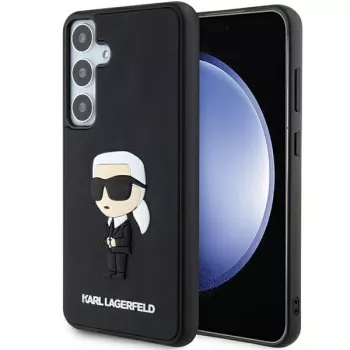 Karl Lagerfeld KLHCS24S3DRKINK S24 S921 čierne pevné puzdro 3D Rubber Ikonik pre Samsung Galaxy S24
