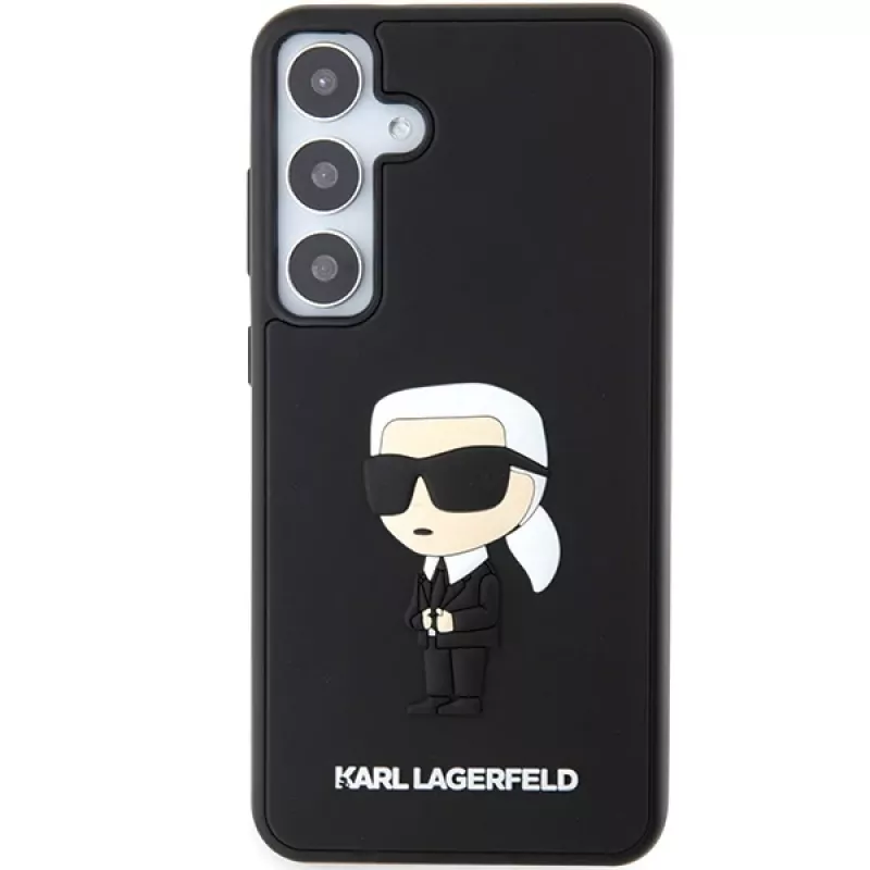 Karl Lagerfeld KLHCS24M3DRKINK pevné puzdro 3D Rubber Ikonik pre Samsung Galaxy S24+ čierne
