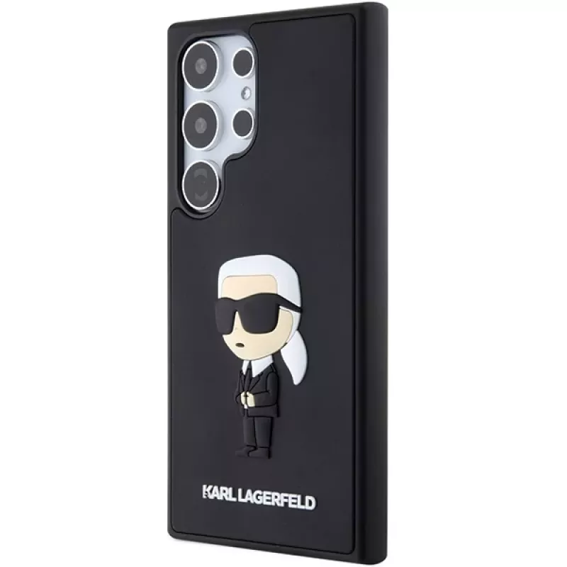 Karl Lagerfeld KLHCS24L3DRKINK pevné puzdro 3D Rubber Ikonik pre Samsung Galaxy S24 Ultra - čierne