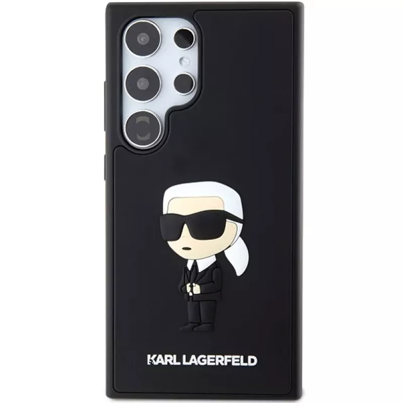 Karl Lagerfeld KLHCS24L3DRKINK pevné puzdro 3D Rubber Ikonik pre Samsung Galaxy S24 Ultra - čierne