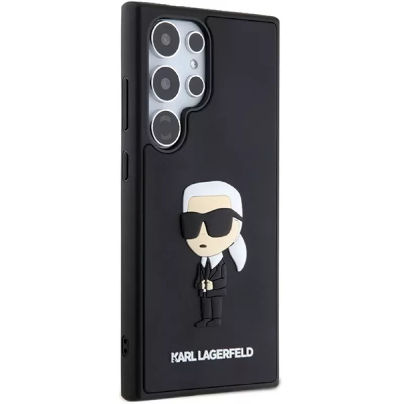 Karl Lagerfeld KLHCS24L3DRKINK pevné puzdro 3D Rubber Ikonik pre Samsung Galaxy S24 Ultra - čierne
