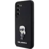 Karl Lagerfeld KLHCS23MSMHKNPK silikónové puzdro Ikonik kovový pin pre Samsung Galaxy S23+ čierne