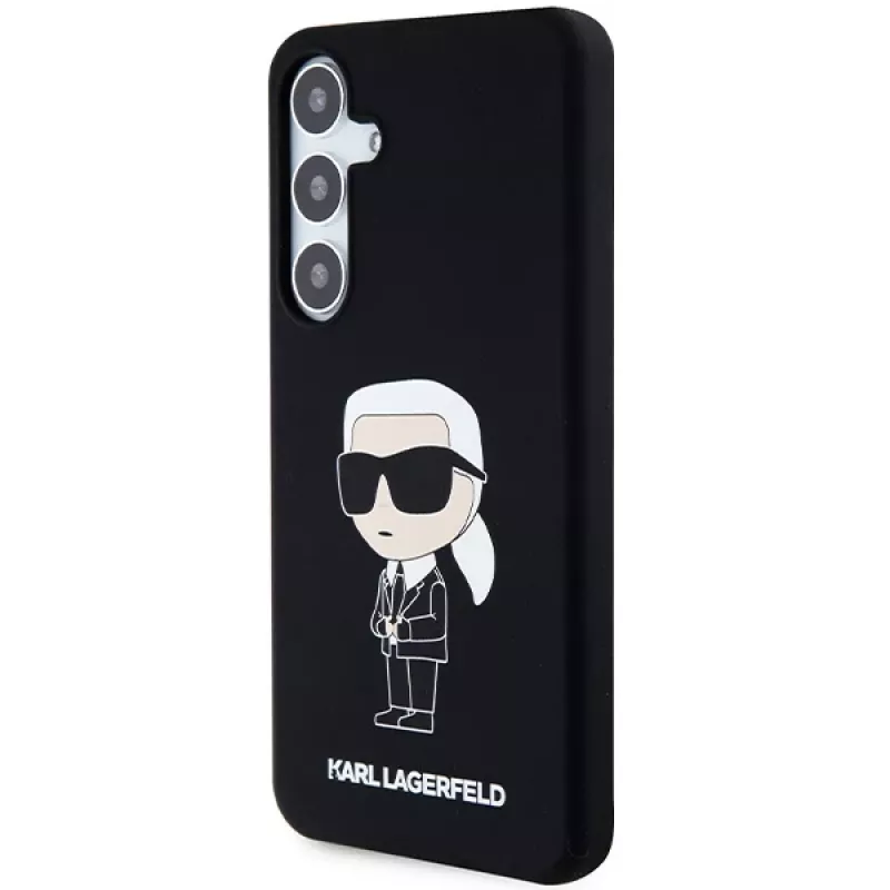 Karl Lagerfeld Ikonik silikónové puzdro pre Samsung Galaxy S24 - čierne