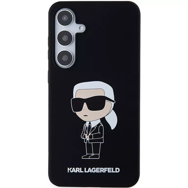 Karl Lagerfeld Ikonik silikónové puzdro pre Samsung Galaxy S24 - čierne
