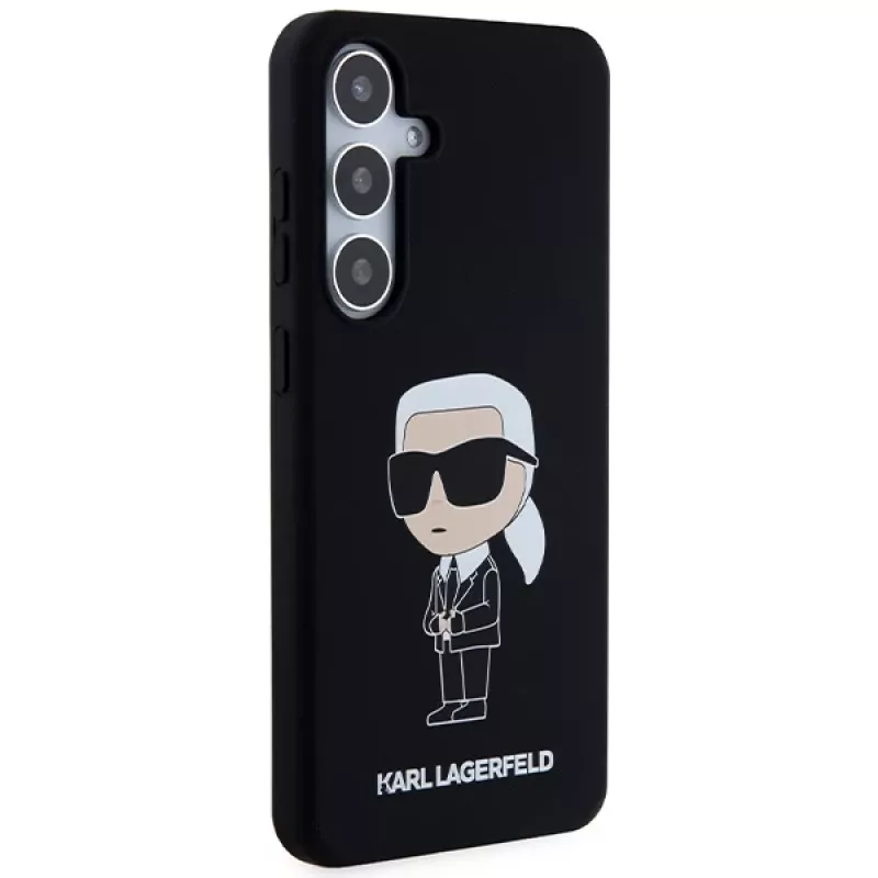 Karl Lagerfeld Ikonik silikónové puzdro pre Samsung Galaxy S24 - čierne
