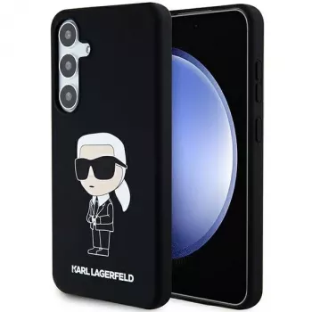 Karl Lagerfeld KLHCS24MSNIKBCK Ikonik silikónové puzdro pre Samsung Galaxy S24+ (SM-S926) - čierne