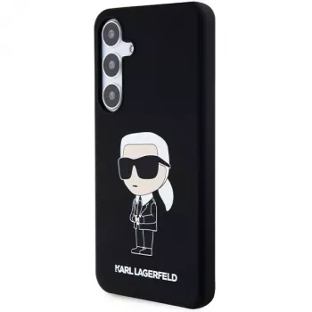 Karl Lagerfeld KLHCS24MSNIKBCK Ikonik silikónové puzdro pre Samsung Galaxy S24+ (SM-S926) - čierne