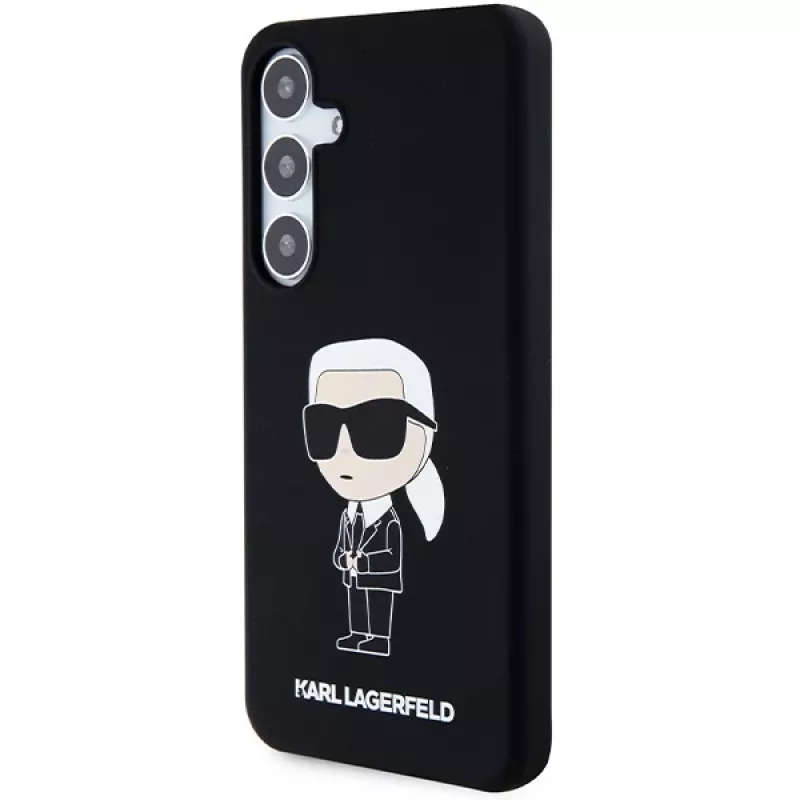 Karl Lagerfeld KLHCS24MSNIKBCK Ikonik silikónové puzdro pre Samsung Galaxy S24+ (SM-S926) - čierne