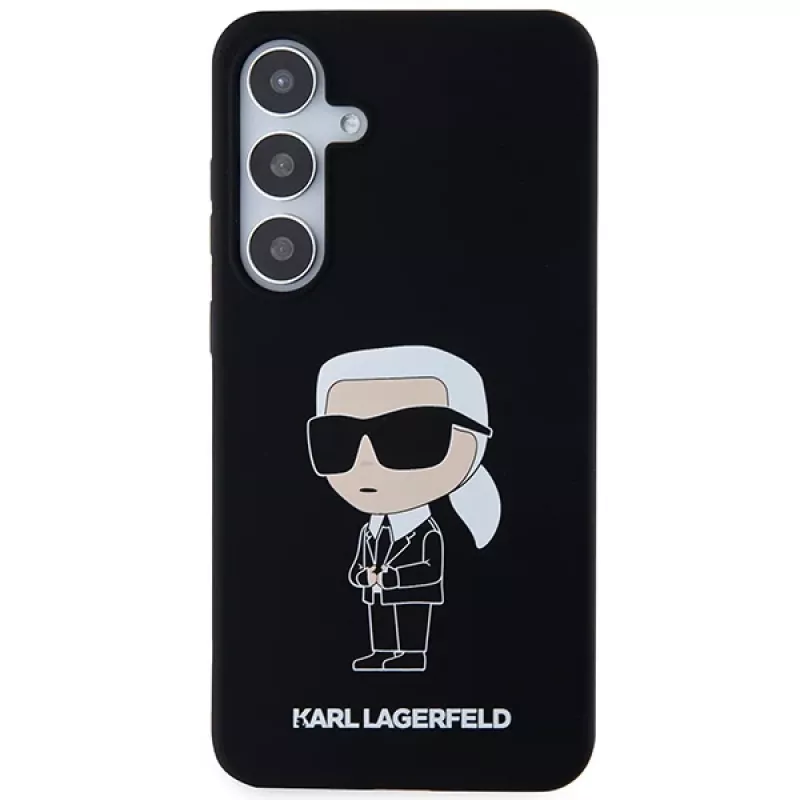 Karl Lagerfeld KLHCS24MSNIKBCK Ikonik silikónové puzdro pre Samsung Galaxy S24+ (SM-S926) - čierne