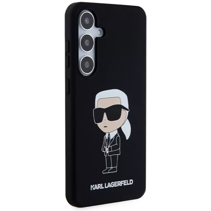 Karl Lagerfeld KLHCS24MSNIKBCK Ikonik silikónové puzdro pre Samsung Galaxy S24+ (SM-S926) - čierne
