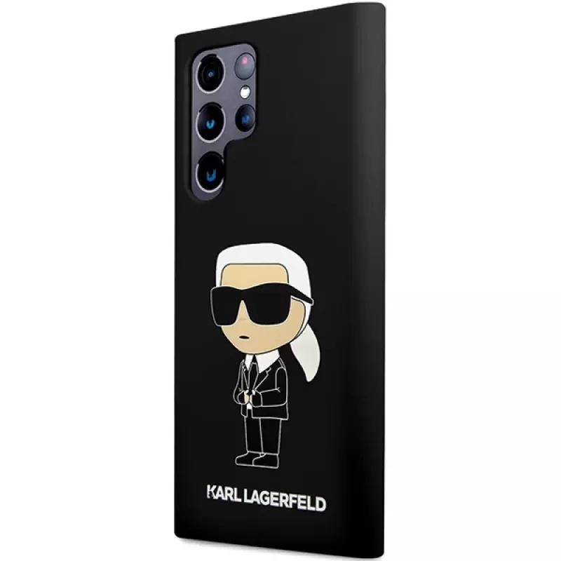 Karl Lagerfeld Ikonik silikónové puzdro pre Samsung Galaxy S24 Ultra - čierne