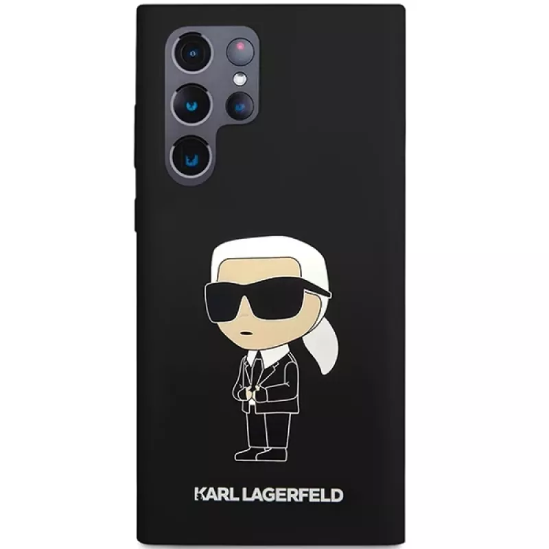 Karl Lagerfeld Ikonik silikónové puzdro pre Samsung Galaxy S24 Ultra - čierne