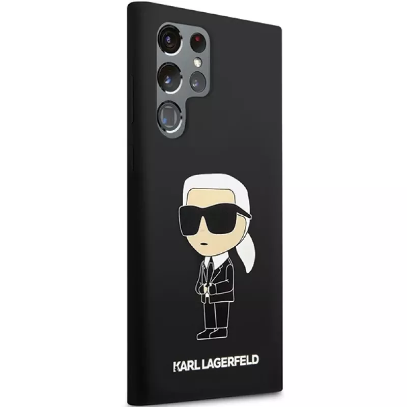 Karl Lagerfeld Ikonik silikónové puzdro pre Samsung Galaxy S24 Ultra - čierne