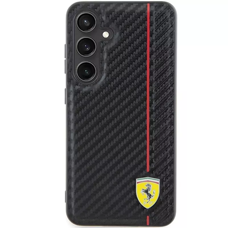 Ferrari FEHCS24MN3DUR S24+ S926 čierne pevné puzdro Carbon Printed Line